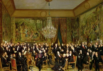 Der Salon von Alfred Emilien, Comte de Nieuwerkerke (1811-92) im Louvre, 1855